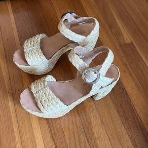 Robert Clergerie straw wedge sandals
